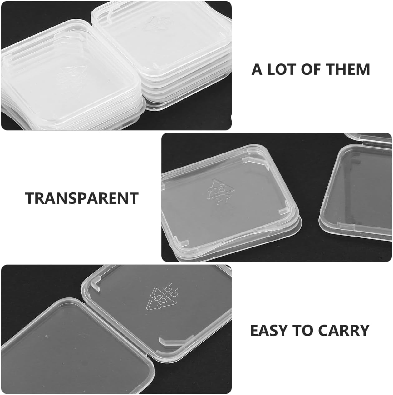 100 pcs Memory Card case: Transparent Case Water-Resistant, for Micro Cards Compatible with SDHC SDXC