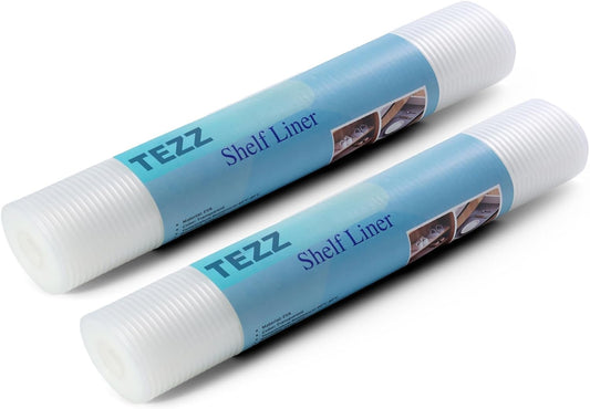 2 Rolls Shelf Liners, 16 Inches x 20 FEET Non-Slip Kitchen Cabinet Liner, Washable Oil-Proof Non-Adhesive Contact Paper for Kitchen Drawer, Cabinet, Shelves, Refrigerator, Storage, Desks, coutertops