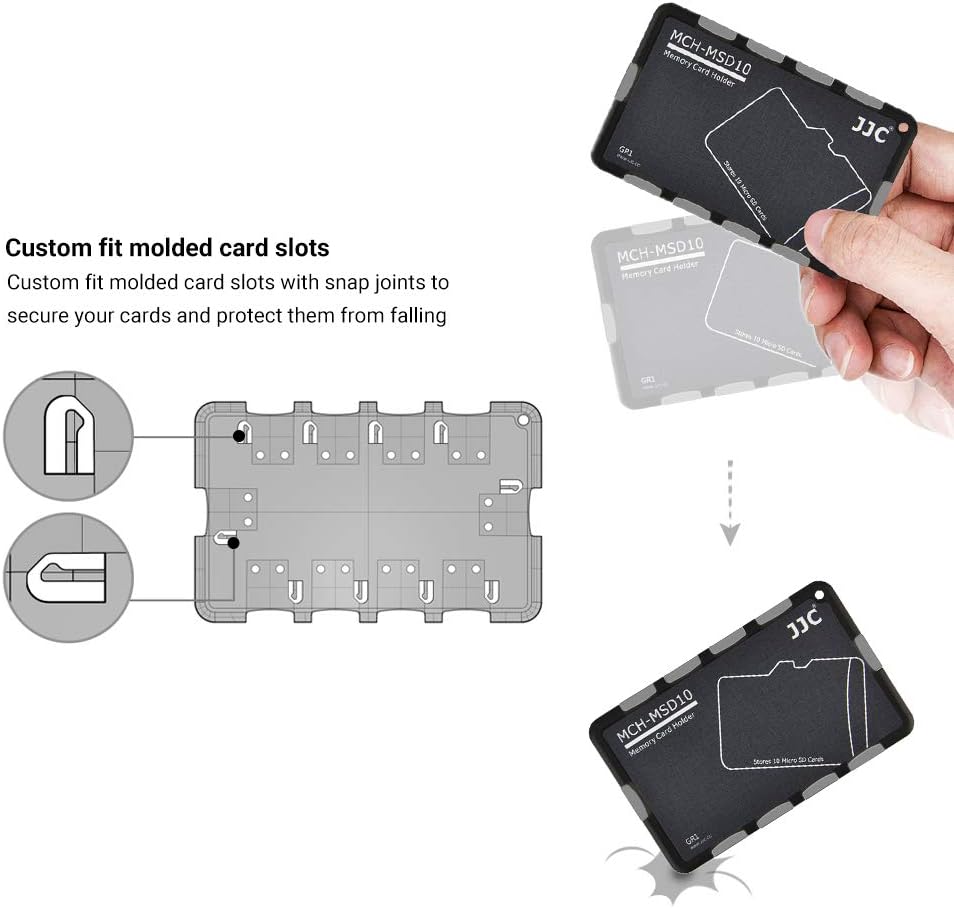 10 Slots Micro SD Card Holder Case Storage Organizer, Ultra Slim Credit Card Size Lightweight Portable TF MSD Memory Card Storage