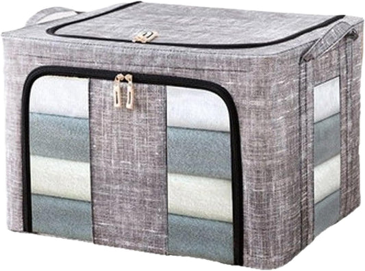 Clothes Storage Bins 50x40x33cm, 66L Waterproof Foldable Fabric Container, Ideal for Bedroom, Closet, Apartment, Home, Bed Sheets, Comforters, Toys, Garments