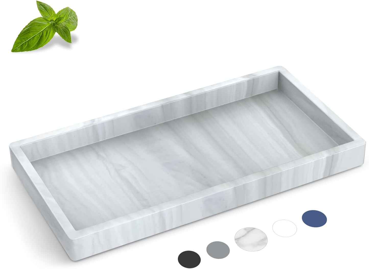 Silicone Bathroom Tray,Shatterproof Silicone Tray for Bathroom Counter,Small Vanity Tray for Bathroom Soap Dispenser Tray Toilet Tank-7.8 * 3.9in