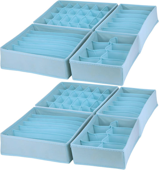 Dresser Drawer Organizer 8 Pack Clothes Underwear Sock Storage Dark Gray Drawer Dividers Blue Foldable Closet Organizer Storage Box Dresser Drawer Organizers