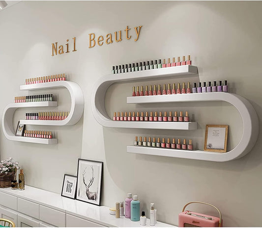 Wall Mounted Shelf Nail Polish Bottle Display Rack, U-Shaped Essential Oil Perfume Storage Rack, Multifunctional Hanging Salon/Beauty/Nail Shop Organizer Perfume Holder