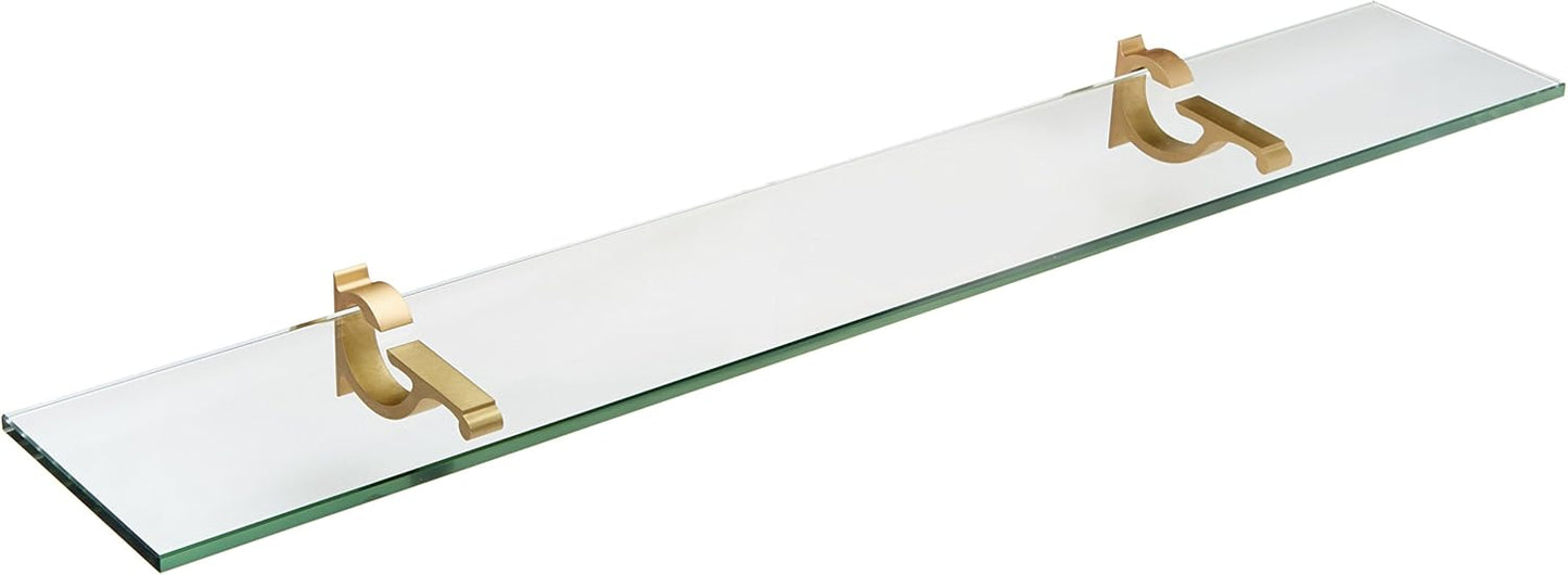 Spancraft Glass M-4.75x36-Brushed Bronze Monarch Glass Shelf, Brushed Bronze, 4.75" x 36"