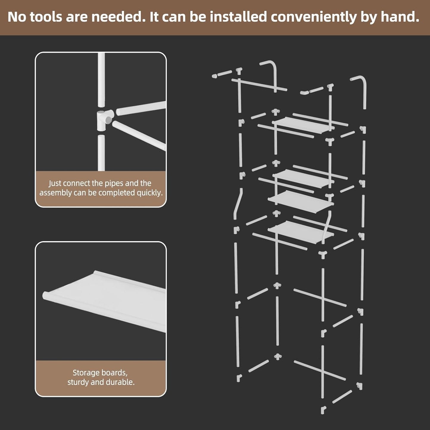 Over The Toilet Storage Shelf, 3-Tier Freestanding Bathroom Organizer with Towel Rack, Space Saver Cabinet Shelves Unit, Tall Slim Etagere for Bathroom, Modern Metal Furniture (White)