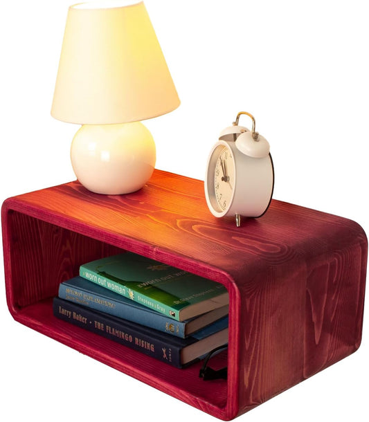 Floating Nightstand Wooden, Bedside Table, Nightstand Shelf, Handmade, Wall Mounted Bedside Shelf, Minimalist and Unique Style (Tokyo)