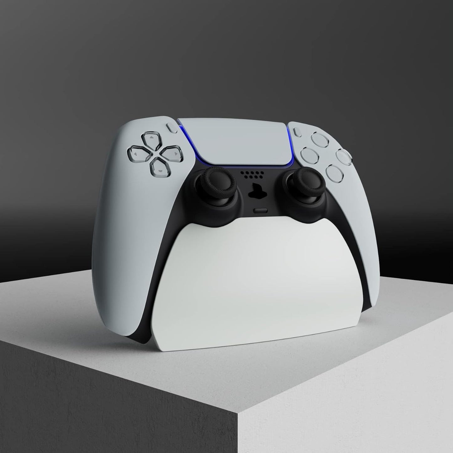 PlayVital White Controller Display Stand for ps5, Gamepad Accessories Desk Holder for ps5 Controller with Rubber Pads