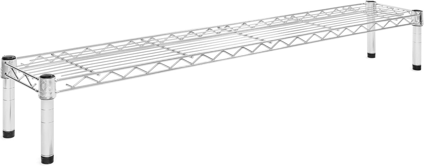 Shelving Inc. 8" d x 48" w Chrome Wire Shelving with 1 Tier Shelf, Weight Capacity 800lbs Per Shelf