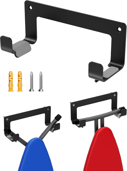 Ironing Board Hanger Wall Mount Stainless Steel, Y T Leg Ironing Board Holder Wall Mount for Laundry Room, Iron Board Hooks for Wall Heavy Duty Black