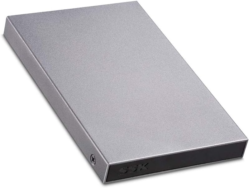 SSK Aluminum USB3.0 to SATA 2.5” External Hard Drive Enclosure Adapter, Ultra Slim Hard Disk Case housing for 2.5 Inch 9.5mm 7mm HDD and SSD, UASP SATA III Supported
