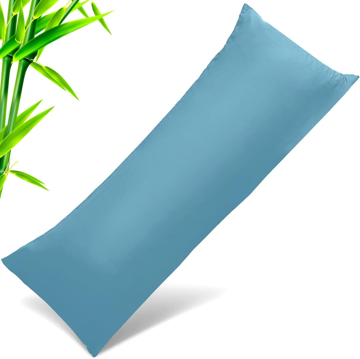 Body Cooling Pillow Cases Cover, Bamboo Rayon Body Pillowcases with Zipper Closure, Cool and Breathable Pillow Case for Hot Sleepers and Night Sweats, 20x54 inches, Blue