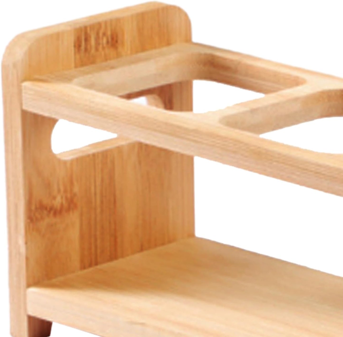 4 Holes Oil Bottle Rack, Wood Multifunctional Storage Rack, Anti Slip Seasoning Storage Stand Kitchen Supplies for Countertop Cabinet Cosmetic (Slots)