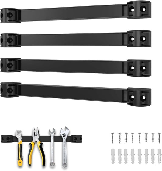 12" Magnetic Tool Holder, 4 Packs Magnetic Storage Strips Magnet Bar PVC Coated for Garage Tool Organizer Mounted Hanging Strip,Heavy Duty of Holder Easy to Install