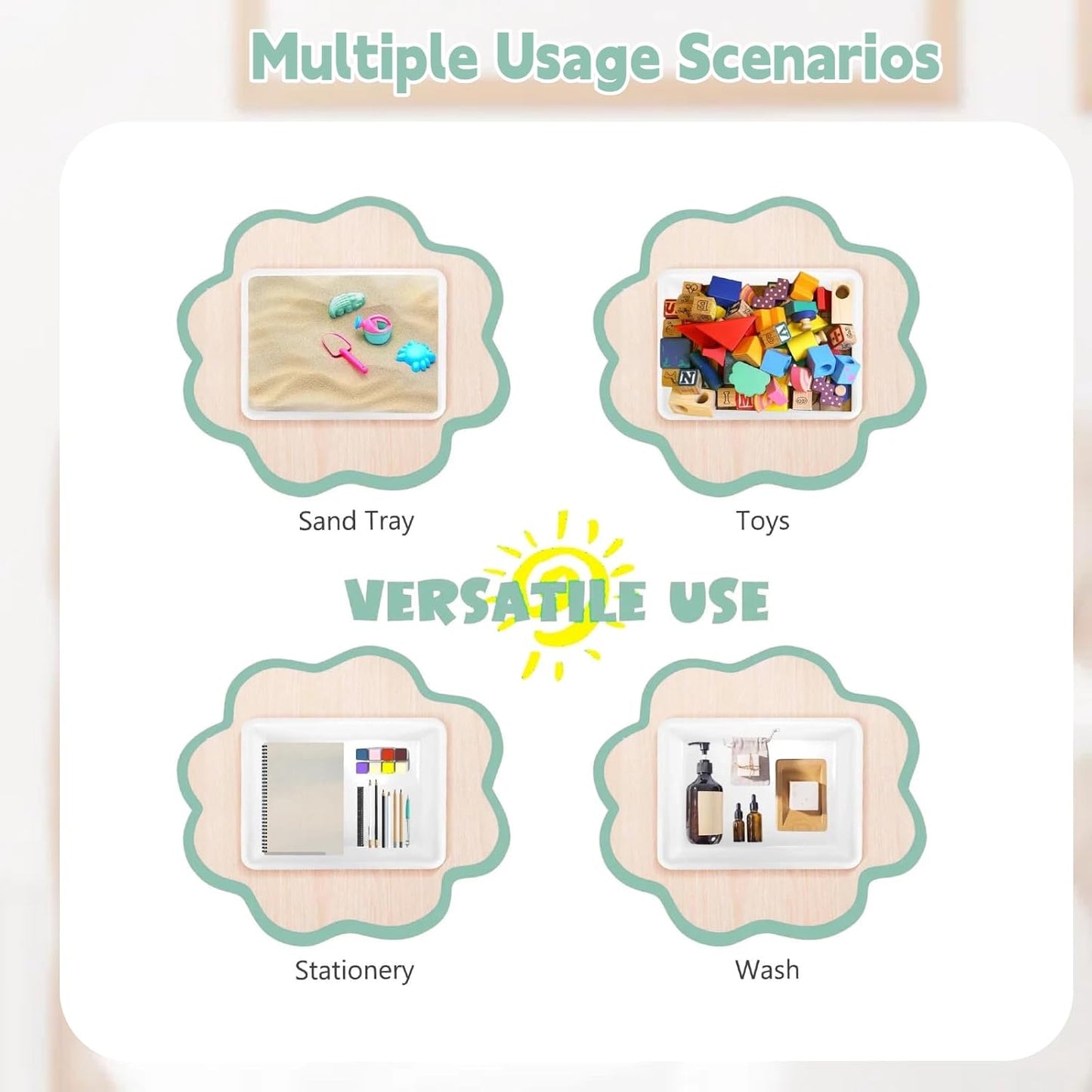 Turn in Trays Classroom, 6 Pack White Paper Trays for Classroom with Colorful Labels, Thick Plastic Storage Bins,Paper Bins for School, Office Organization, Letter Size Flat Storage Tray