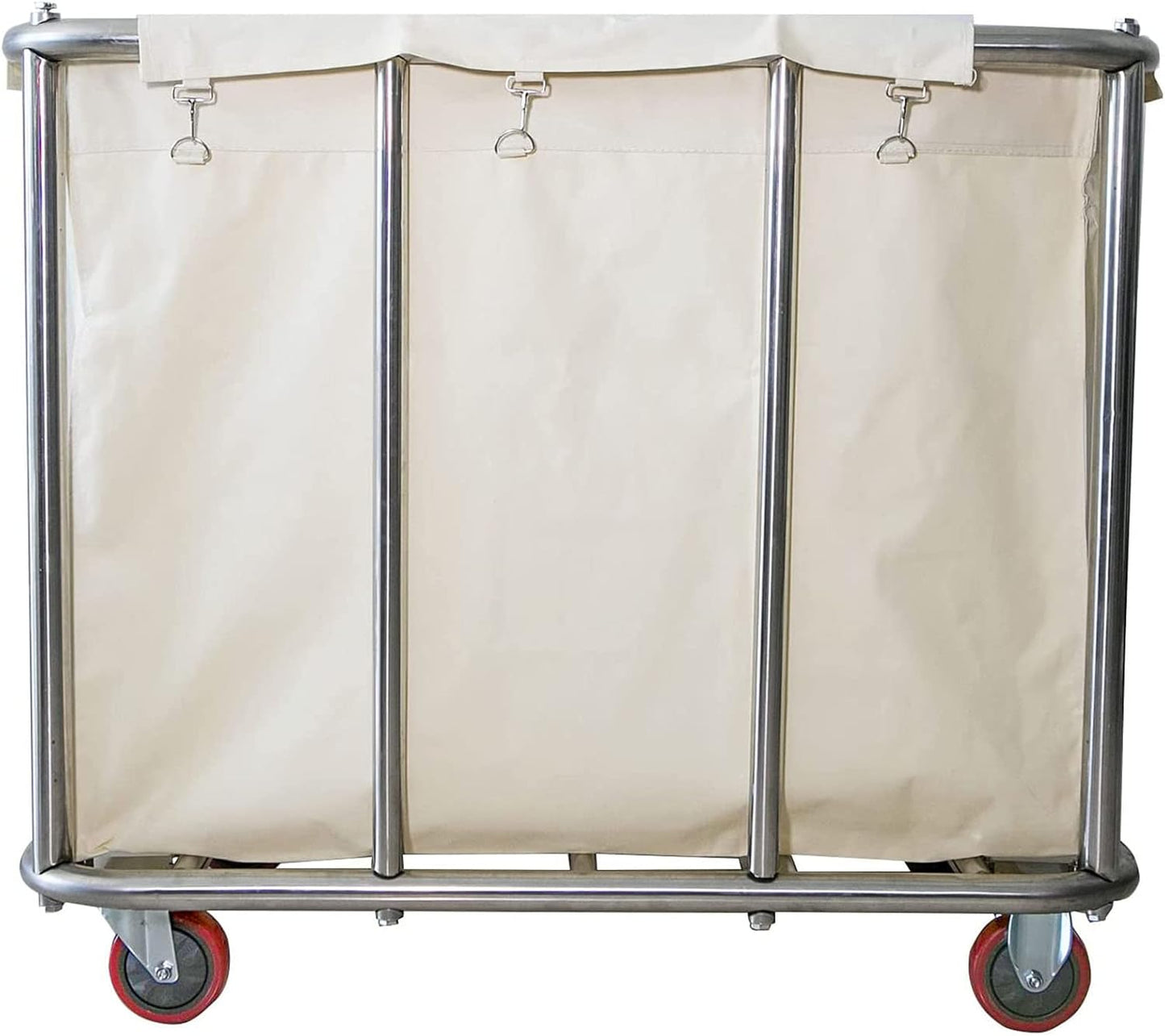 Laundry Cart Commercial,11.35 Bushel Large Industrial Rolling Laundry Hamper with 4 Inch Wheels,Home Heavy Duty Laundry Baskets with Stainless Steel Frame, 260 LBS Load