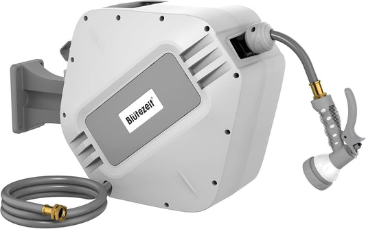 Blütezeit Retractable Garden Hose Reel Wall-Mount Heavy Duty