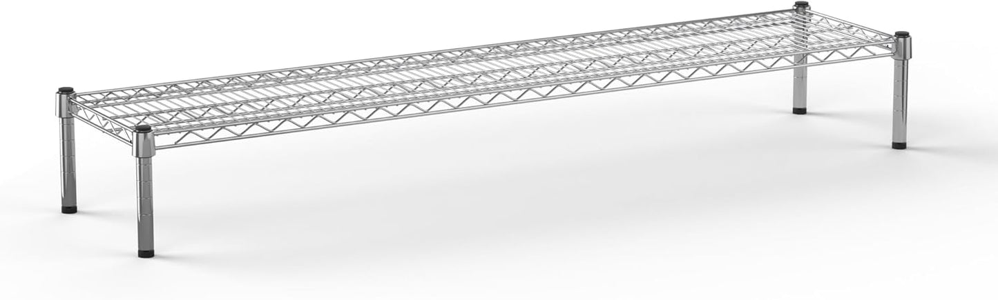 14" Deep x 60" Wide x 8" Height 1-Tier Wire Shelving Kit | NSF Commercial Storage Rack Unit