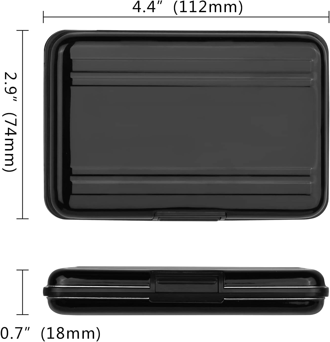 Aluminum Shock Resistant Carrying Box Holder Memory Card Storage Box Case Holder 8 Slots for SD SDHC MMC Micro SD TF Cards (Black)