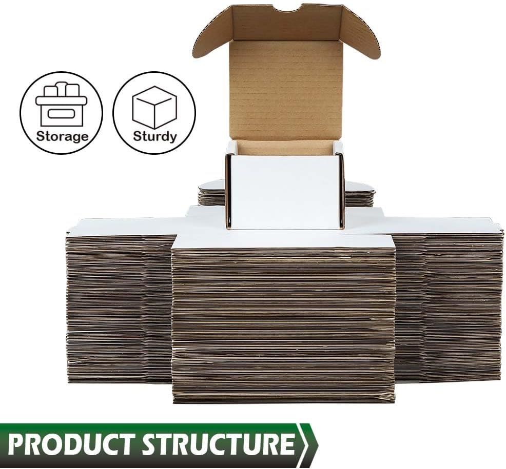 GRAND ORANGE 50 Pack 200 Count Trading Card Storage Boxes Corrugated Paper Cardboard Organizer for Sports Gaming Cards Trading Paper Boxes