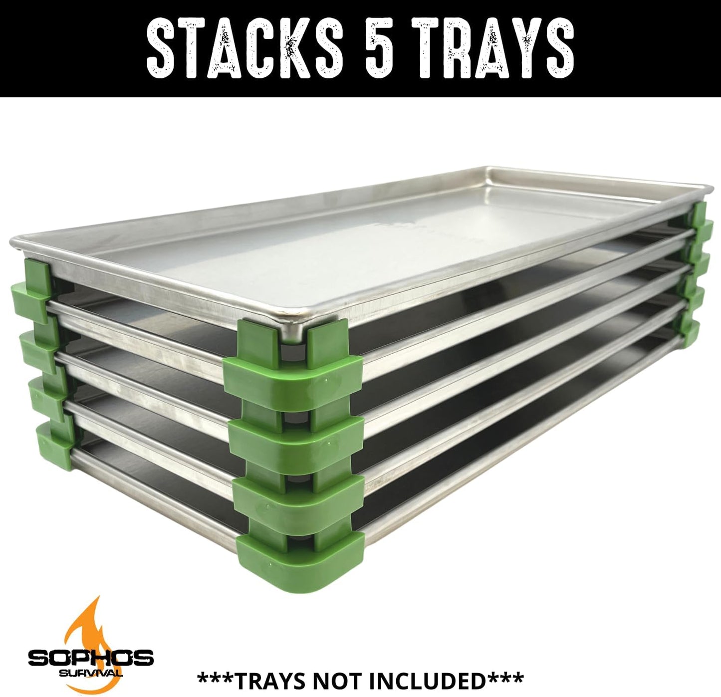 16 Pc Original Tray Stackers for Harvest Right Freeze Dryer Trays – Stacks 5 Trays – Green - Freeze Dryer Machine Accessories – Freeze Dried Food Storage - Made in USA