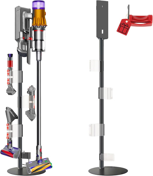 Height-Adjustment Vacuum Stand for V7/V8/V9/V10/V11/V12/V15/Gen5,Pure Metal Storage Holder with 4 Secure Clips &Max 9 Accessories,Includes Trigger Lock Easy-Access Storage Docking Station