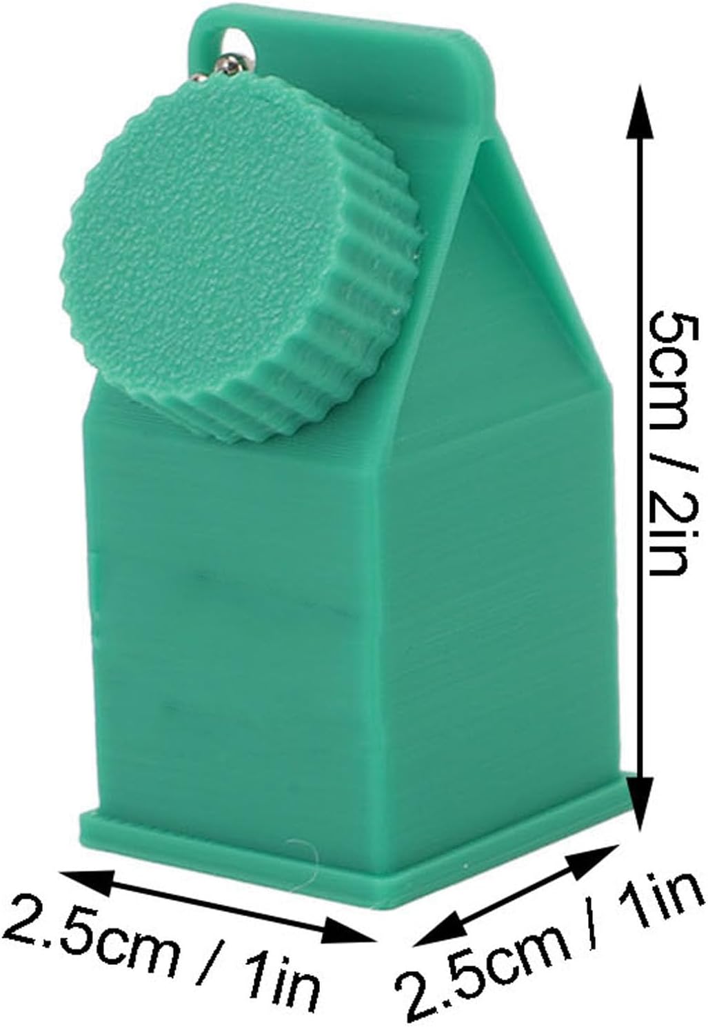 TOPINCN Milk Carton Box Keychain,Tolerant Holder Milk Carton Keychain Holder Mini Lactose Intolerance Pills Case Keychain Container (Green)
