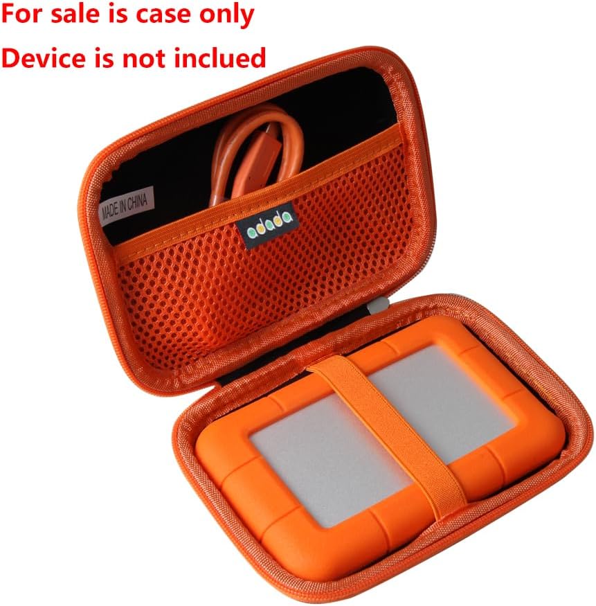Adada Hard Travel Case for LaCie Rugged Mini 2TB/ 1TB/ 3TB/ 4TB/ 5TB External Hard Drive Portable