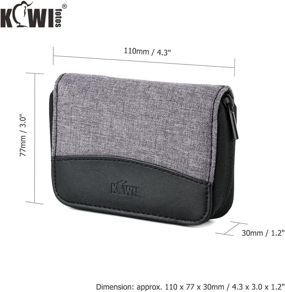 AWS Memory Card Case Holder: 28 Slots for 24 SD SDXC SDHC + 4 CF XQD - Portable Organizer with Labels - Grey