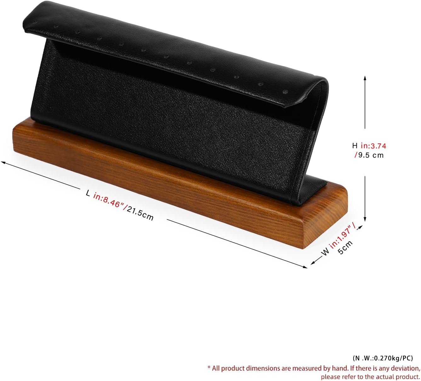 Solid Wood Jewelry Earrings Display Stand Small Jewelry Display for Long Earrings(Black)