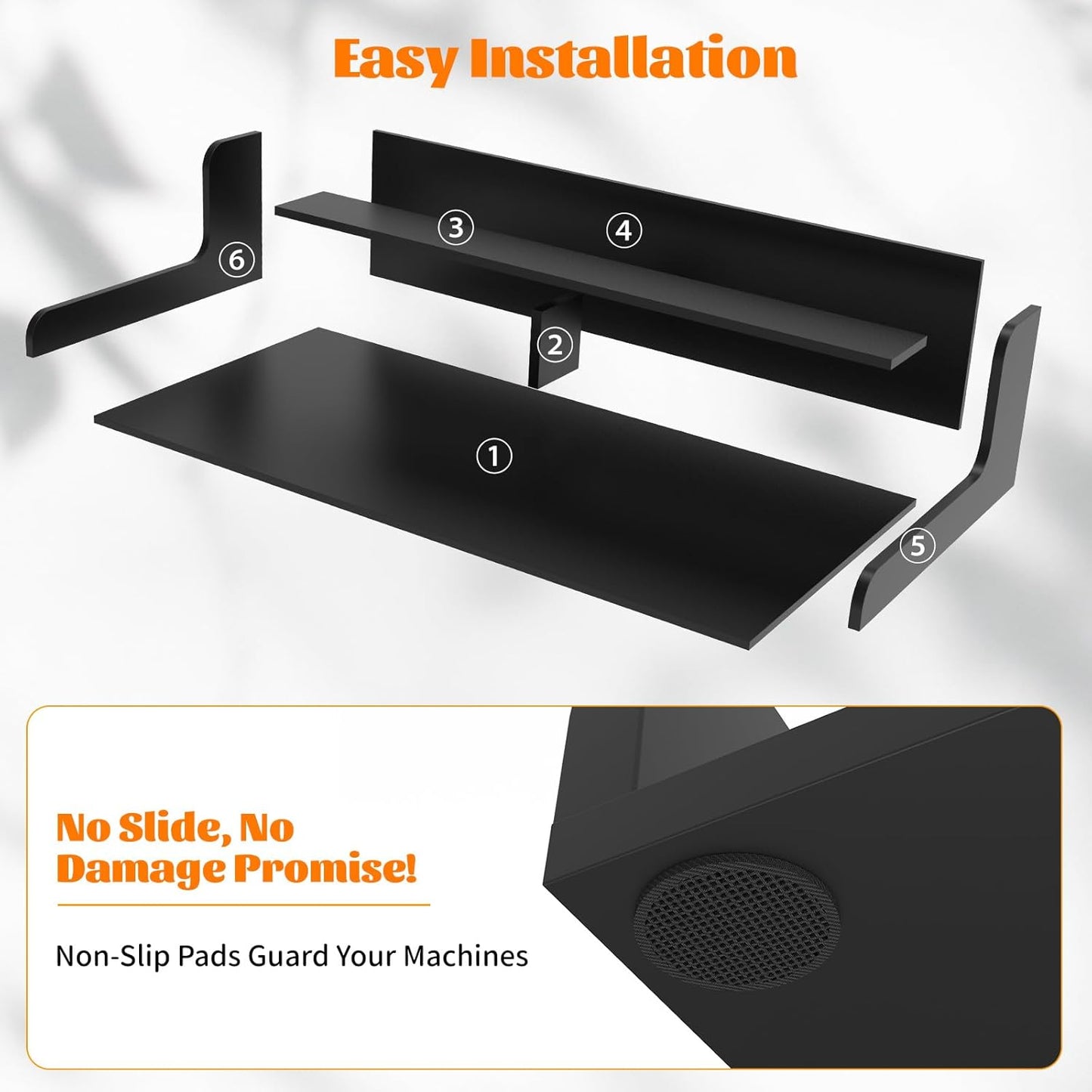 2-Tier Washer Dryer Countertop, Wood Laundry Countertop with Edge, 54" x 27.5" Top Cover for Laundry Machine, Washer and Dryer Wood Shelf Topper for Laundry Room Counter Storage Organization, Black