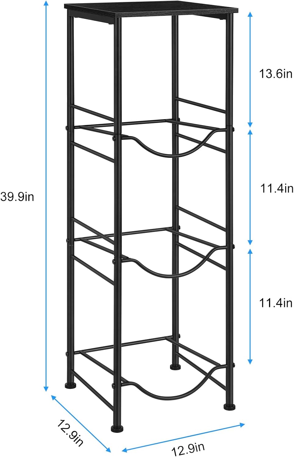 OYEAL Water Jug Holder Stand 5 Gallon Water Bottle Holder Organizer With Shelf, Heavy Duty 3 Tier Water Bottle Storage Rack for Kitchen, Office, Living Room, Black