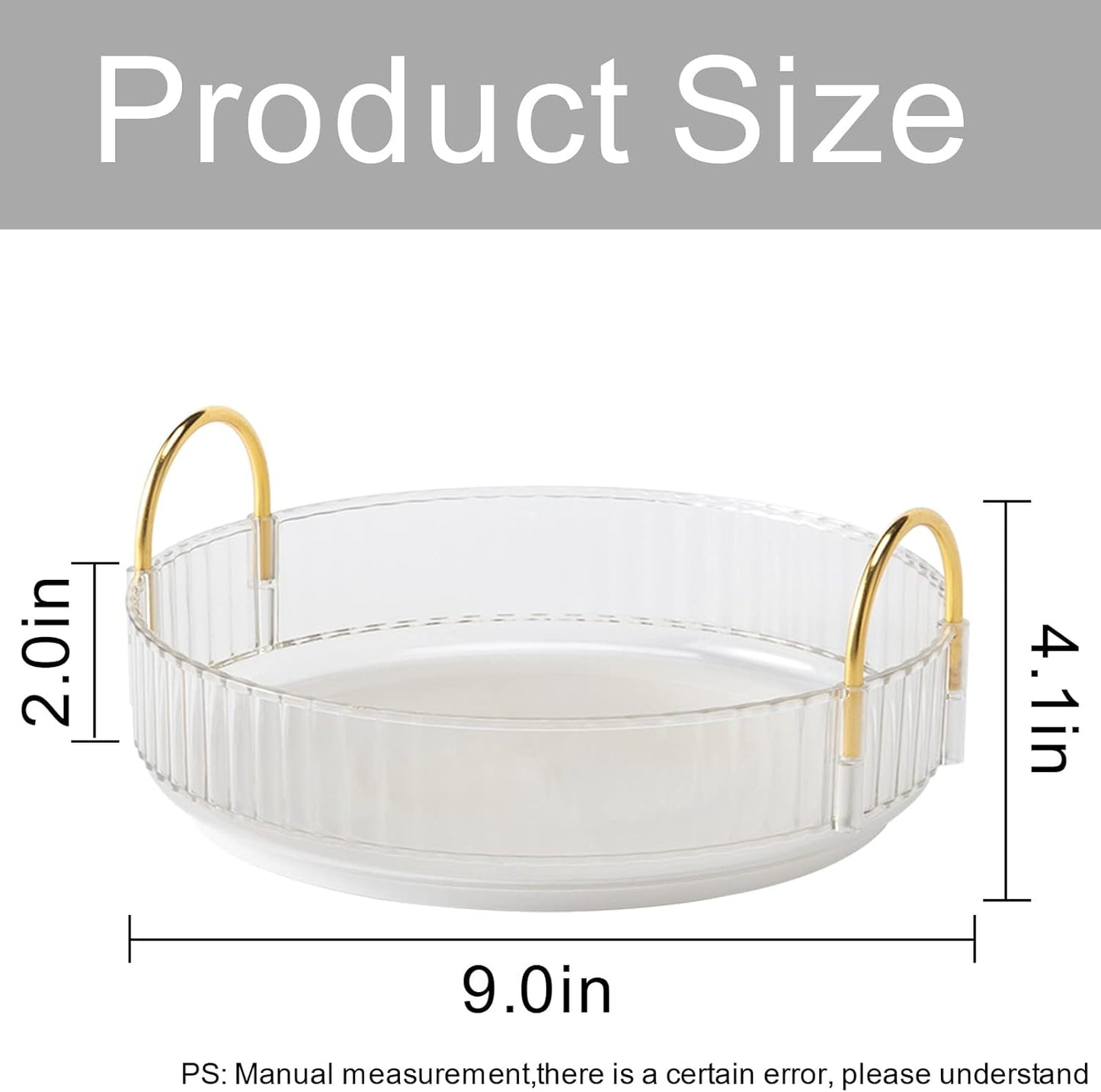 360° Rotating Makeup Organizer, Bathroom Make Up Spinning Holder Rack, Large Capacity Cosmetics Storage Vanity Shelf Countertop, Fits Cosmetics, Perfume, Skincare, Lipsticks(1 Tier, Clear)