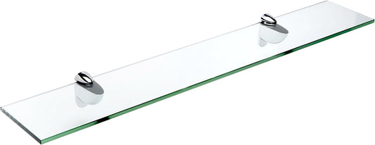 Spancraft Glass H-8x24-Chrome Heron Glass Shelf, Chrome, 8" x 24"