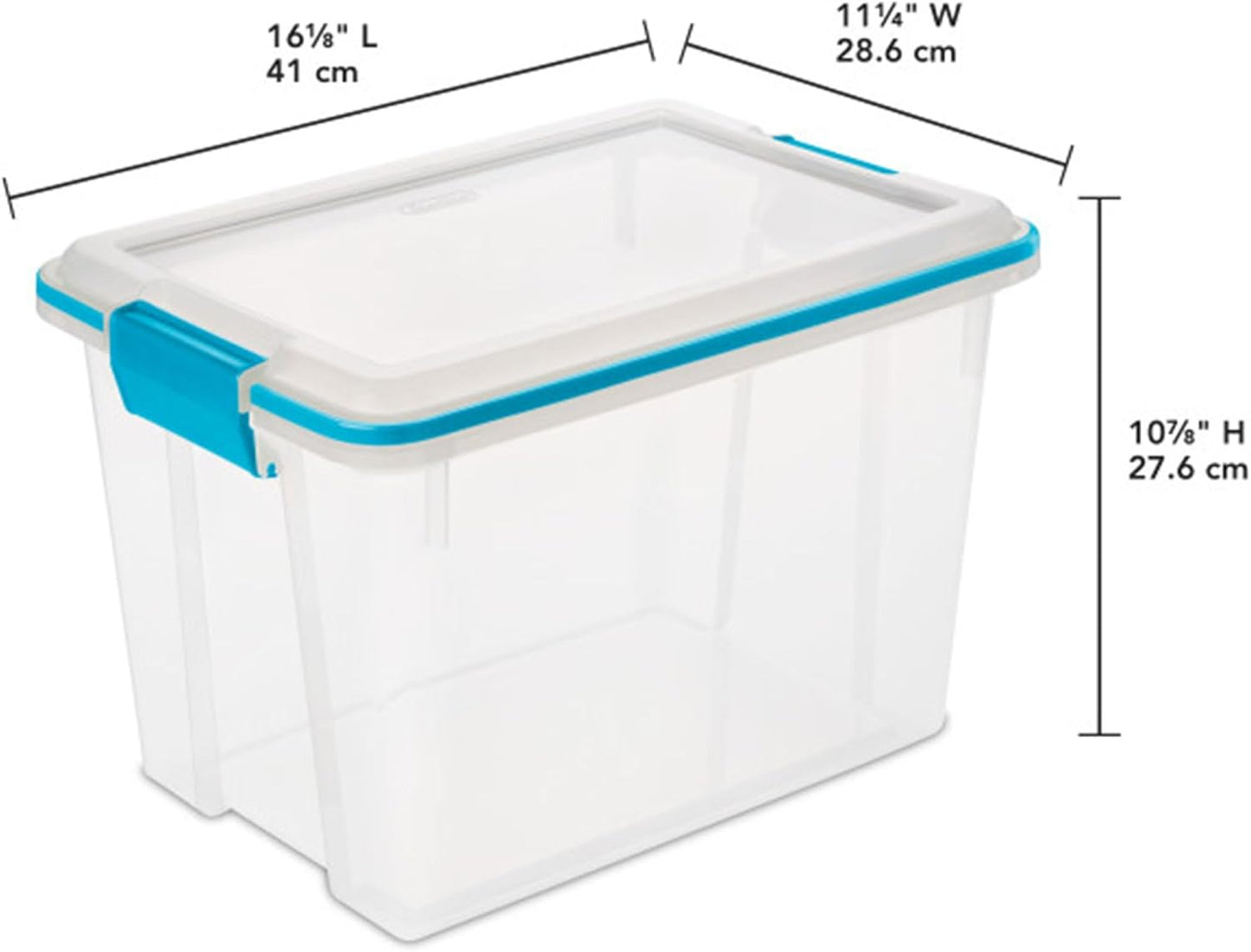 Sterilite 12-Pack Gasket Box, Weather-Resistant Storage Bins with Latching Lids, 20 Quart - Heavy-Duty Organizing Containers for Closet, Bathroom, and Office