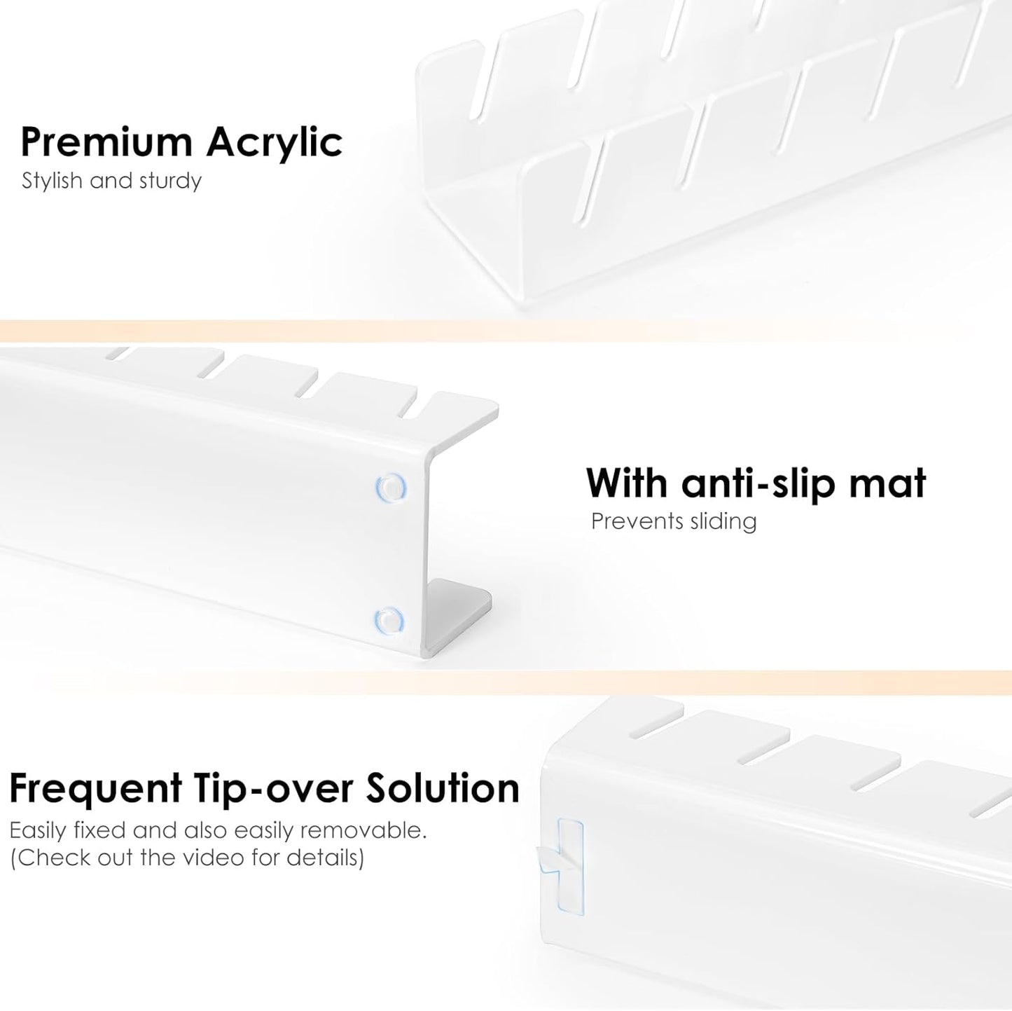 HAYVAN Hat Organizer for Baseball Caps 2024 New 2 PCS, No Install Acrylic Hat Holder for 14 Baseball Caps for Bedroom, Closet, Dresser (White)
