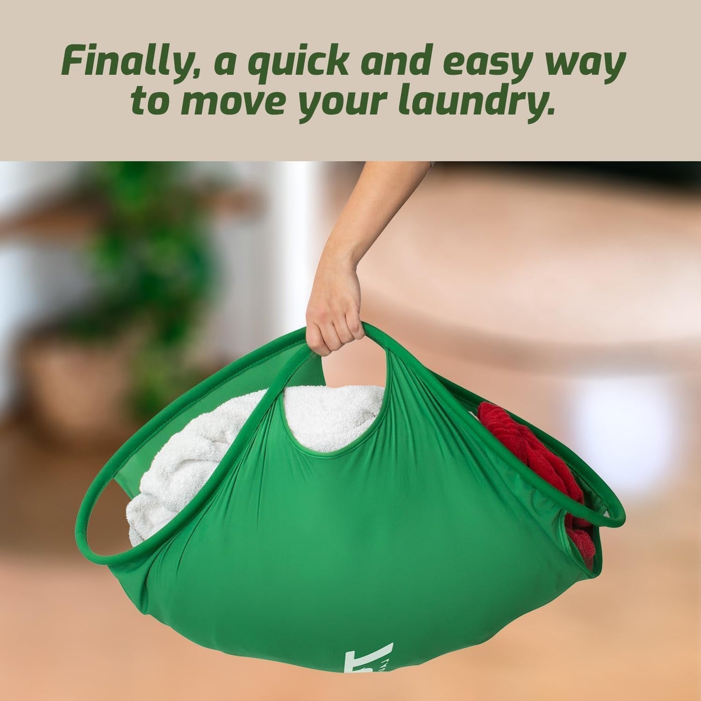 Laundry Turtle Collapsible Laundry Basket | Revolutionary Foldable Laundry Hamper | Innovative Laundry Basket for Dirty Clothes Washing & Dryer Removal Portable Laundry Grabber (Green, Small)