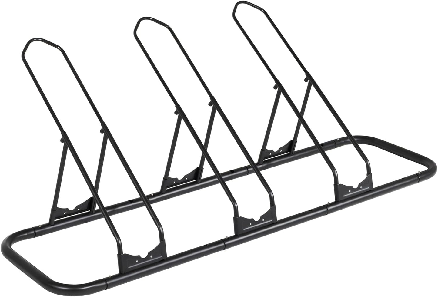 CyclingDeal Bicycle Floor Parking Rack Stand - for Mountain MTB Road Bike - Indoor Home Garage Storage - Adjustable for 3 Fat Bikes