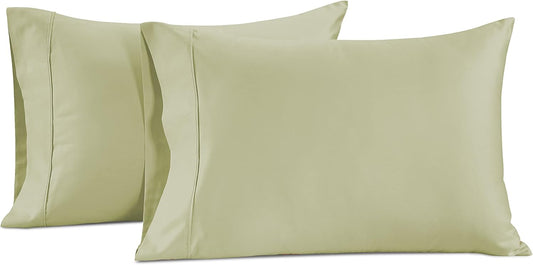 Pillow Case Covers King, Set of 2, 100% Egyptian Cotton Sateen, Soft Cool & Smooth 1000 Thread Count Pillow Cases - Seafoam