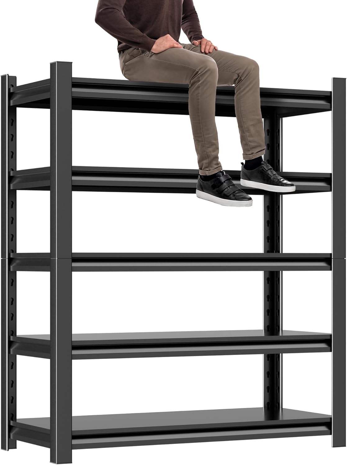Garage Shelving Unit 24" D x 48" W x 87" H Heavy Duty Storage Shelves Easy Assembly 5 Tier Adjustable Metal Shelving Utility Shelf Rack Garage Storage Organizer for, Basement, Warehouse