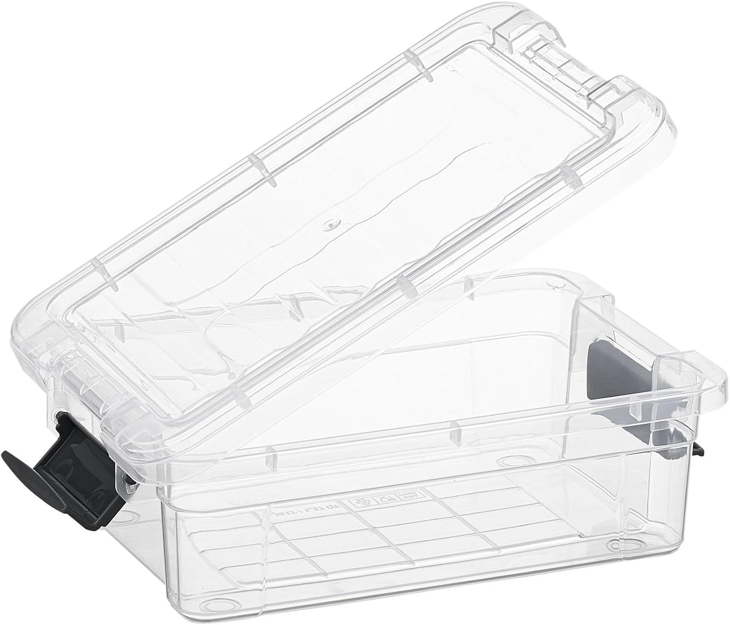 Superio Clear Storage Boxes with Lids, 1.27 Quart Plastic Container Bins for Organizing, Stackable Crates, BPA Free, Non Toxic, Odor Free, Organizers for Home, Office and Dorm, 6 Pack