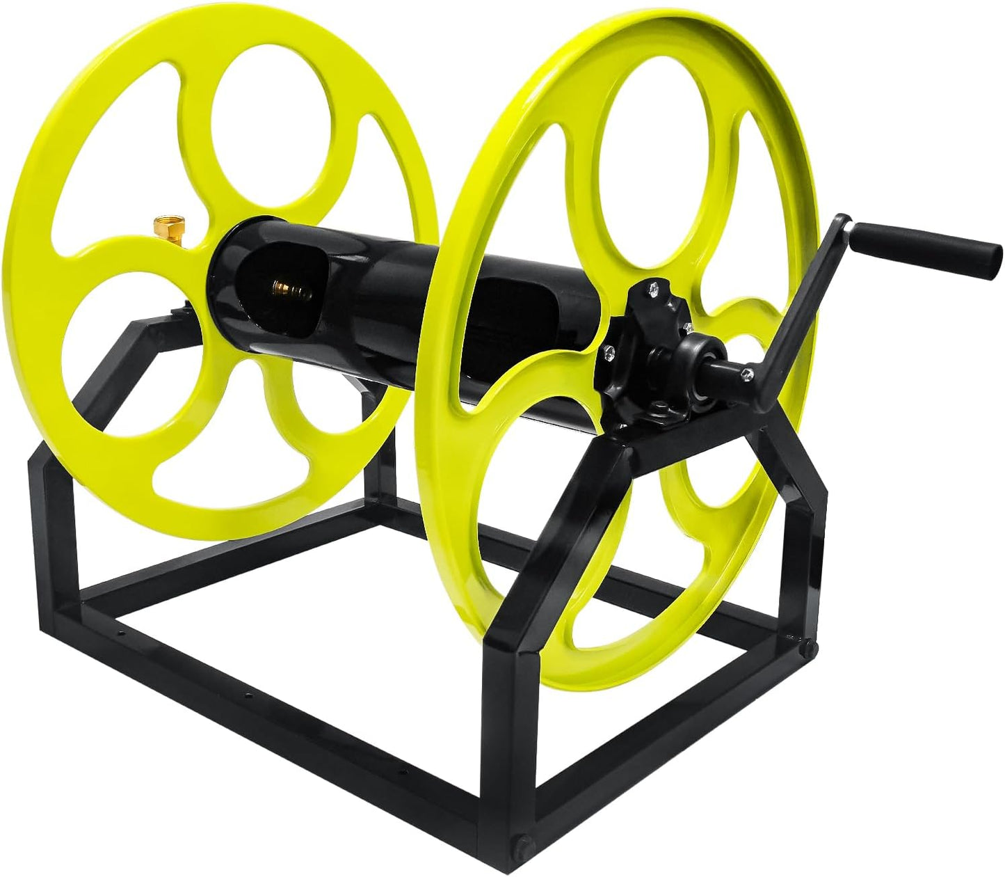 Garden Hose Reel Heavy Duty ，for 5/8" Hose Reel with Crank Handle Retractable, Wall/Floor Mount Metal Hose Reel, Holds up to 300-Feet.（Hose not included）