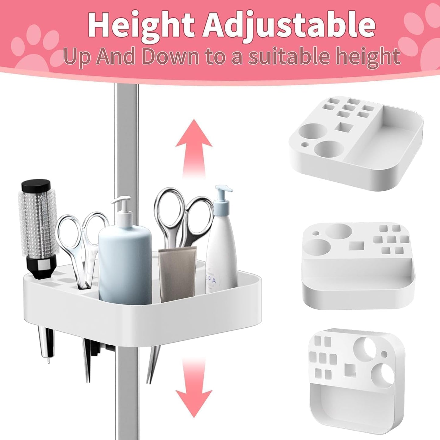 47'' Dog Grooming Table for Large Dogs, Foldable Grooming Table for Dogs at Home with Adjustable Arm & Clamp, Non-Slip Waterproof Top, Mesh Tray & Tool Holder, Stainless Steel Legs, 330LBS Capacity