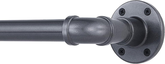 Industrial Curtain Rod, Curtain Rods for Windows 28 to 48 Inch, Rustic Wrap Around Curtain Rod, Fits Blackout Curtain, Indoor and Outdoor, Size: 30-48 Inch