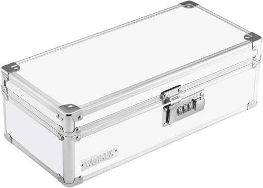 Vaultz Locking Medicine Storage Box with Combination Lock, 3.75" x 11.88" x 5.25", White (VZ00346)