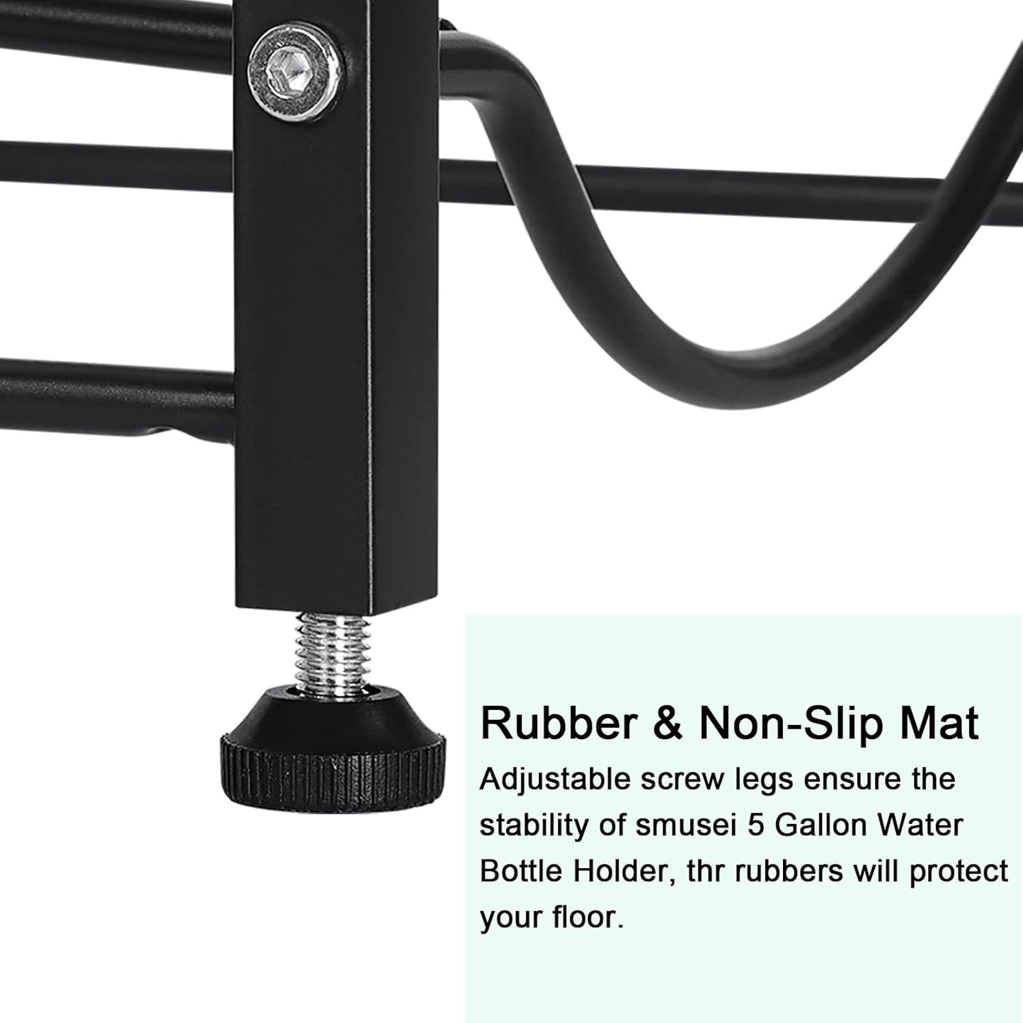 smusei 5 Gallon Water Bottle Holder 3 Tier Water Cooler Jug Rack Shelf Organizer Detachable Heavy Duty Kitchen Water Bottle Storage Rack for Home, Office, Black