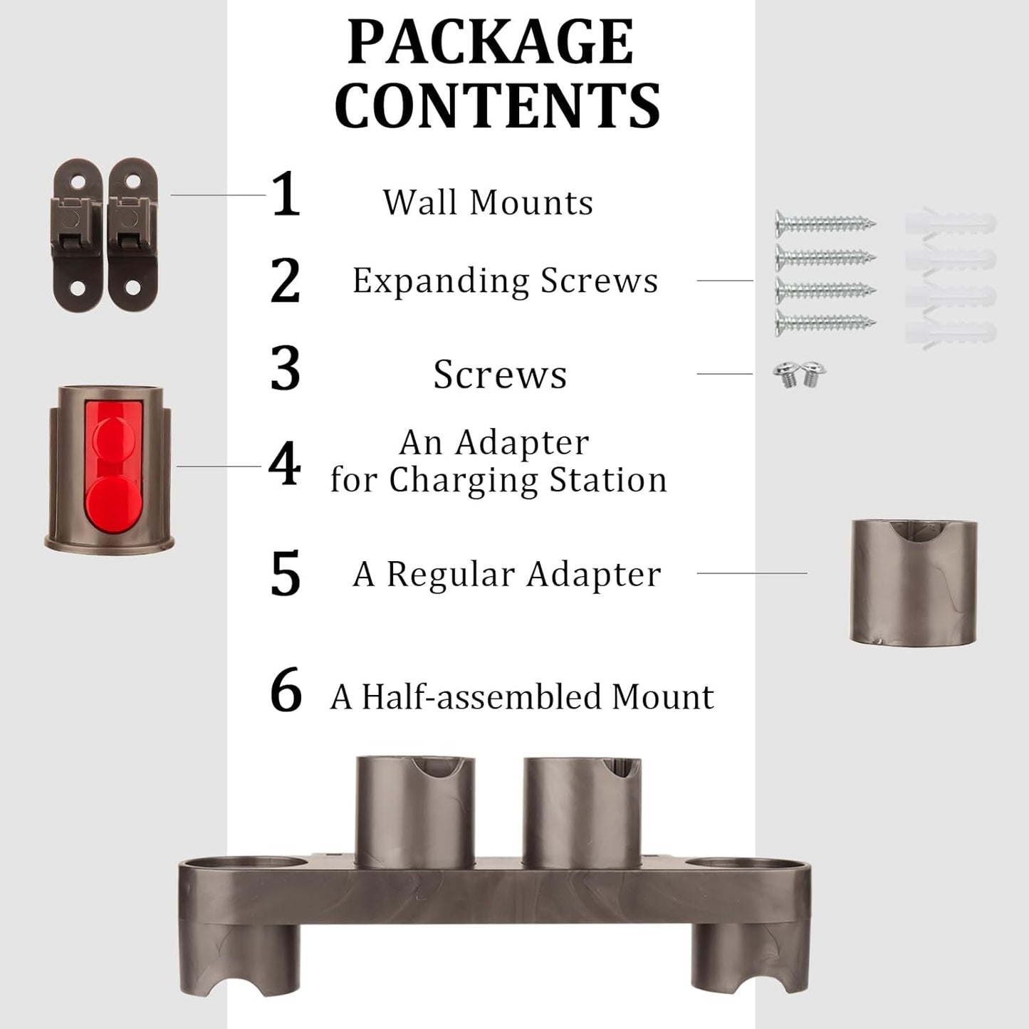 Attachments Holder for Dyson GEN 5 V15 V12 V11 V10 V8 V7 Detect Absolute Vacuum Cleaner Acessory Mount, Half-Assembled DIY Accessory Organizer Compatible with Charging Station and Wall