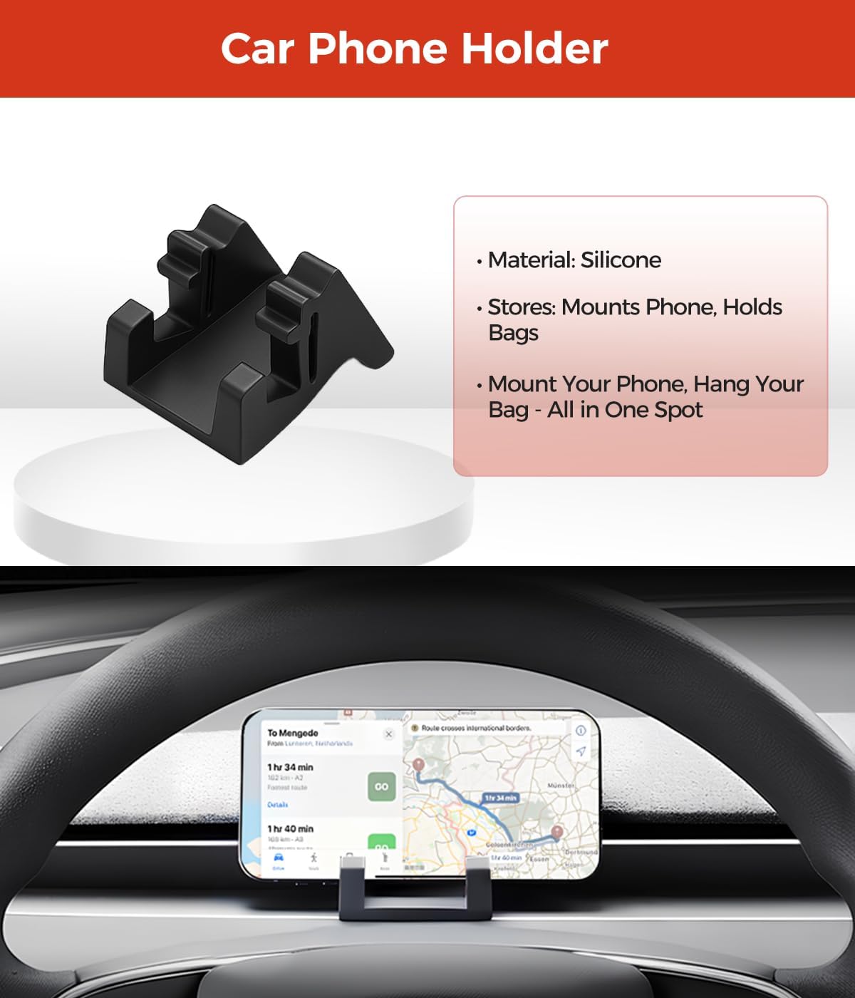Center Console Organizer 5PCS Compatible with Tesla Model Y Juniper2026, Armrest Storage Tray, Hidden Storage Box, Cup Holder, Phone Holder – Interior Accessories for New Model Y/3 2025