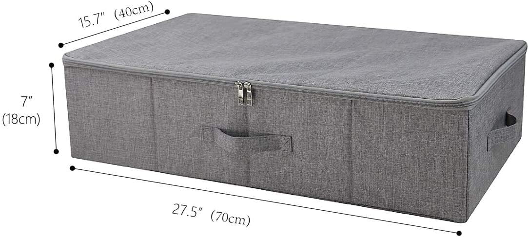 iwill CREATE PRO Folding Washable Dustproof Under bed Storage Bins with Lids, Underbed Storage Containers for Closet, Wardrobe Clothes, Blanket, Duvets, Sweaters Organizer, Dark Gray, Pack of 3