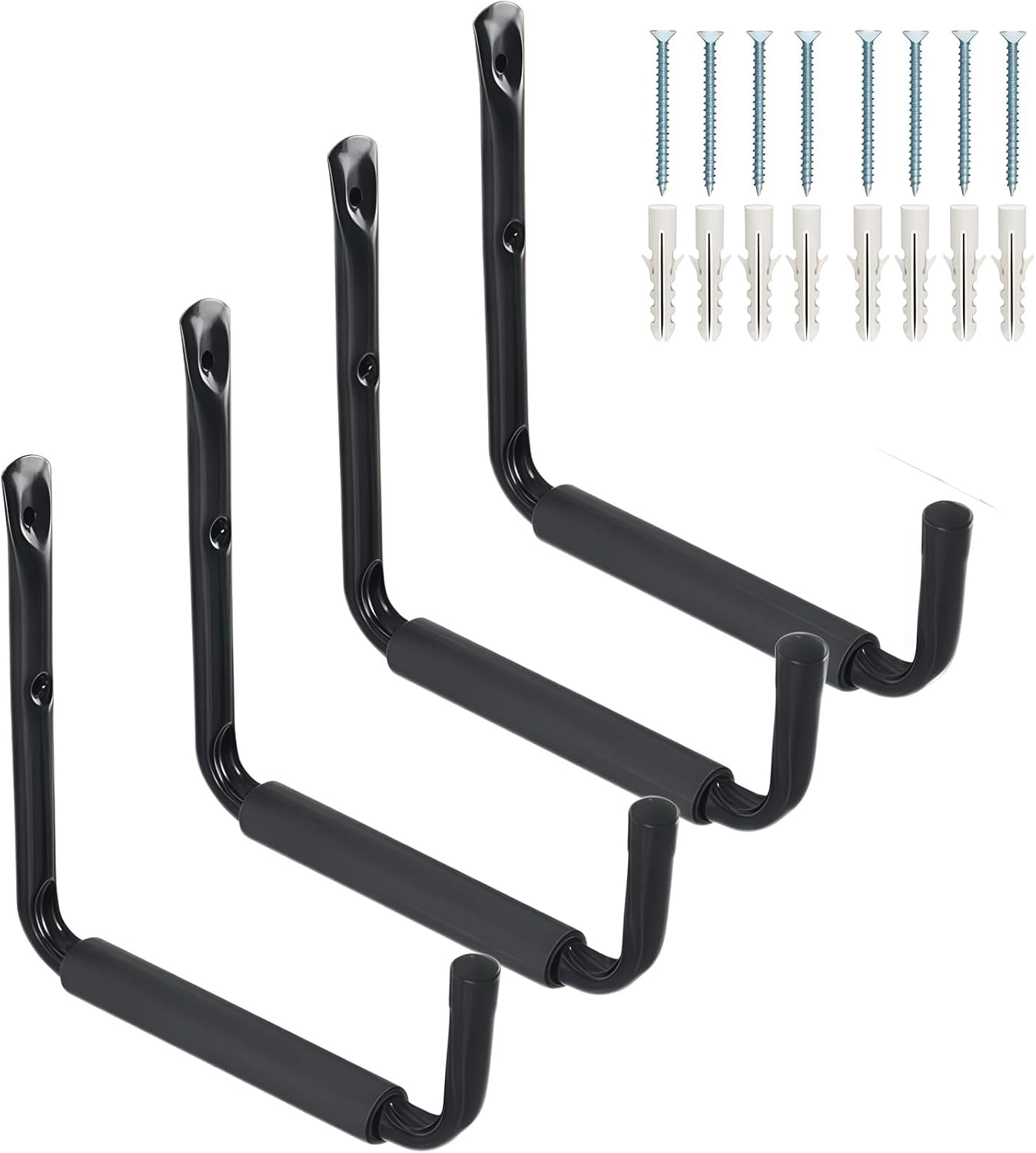 CROISSANT 4Pack Garage Storage Ladder Hook, Suitable for Kayak Hangers for Garage Wall, Heavy Duty Hooks for Hanging 50 lbs
