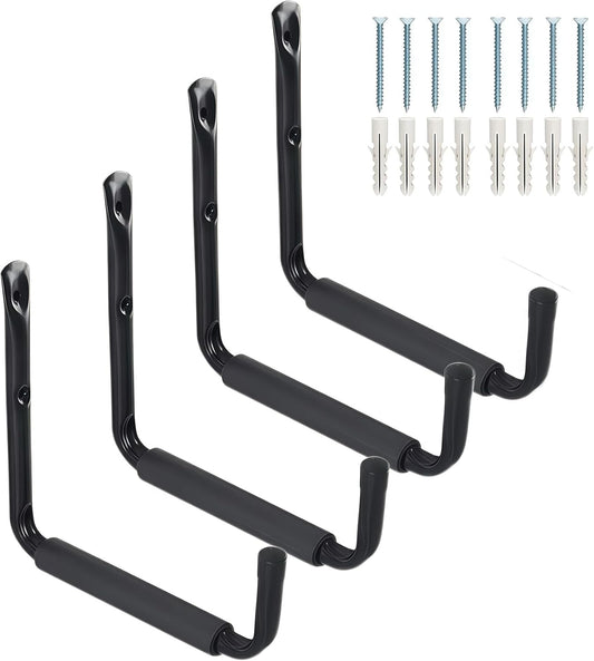 CROISSANT 4Pack Garage Storage Ladder Hook, Suitable for Kayak Hangers for Garage Wall, Heavy Duty Hooks for Hanging 50 lbs